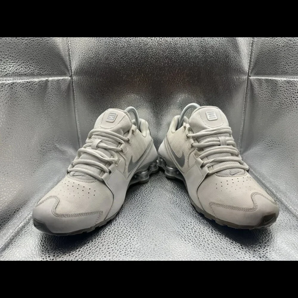 RARE 🚀 Size 7Y Nike Shox Avenue (GS) Shoes White Silver 848112-100 Youth‎ - Picture 2 of 11
